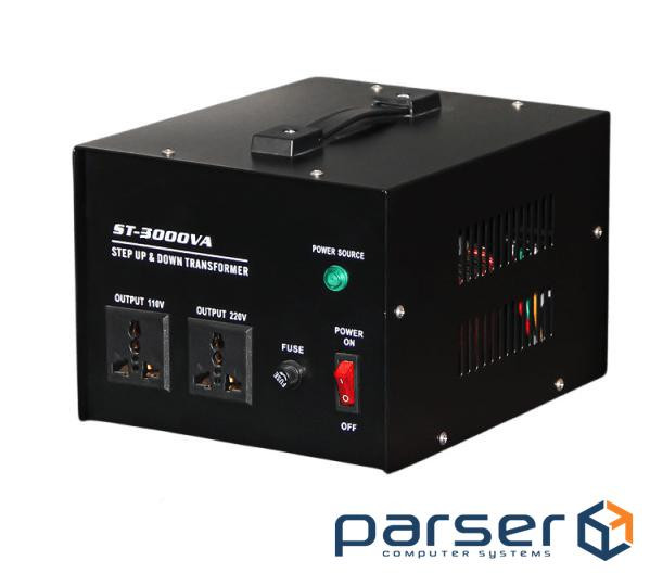 Перетворювач напруги трансформаторний універсальний ST-3000VA Input 220 V / Output 110V, Input 220 V