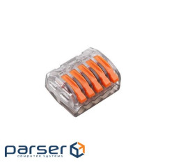 З"єднувач кабелю 5-pin аналог WAGO PCT-415-T, 15штпак Voltronic (WAGO222-415-T/ (WAGO222-415-T / 15)