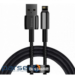 Кабель Baseus Tungsten Gold USB 2.0 to Lightning 2.4A 2M Чорний (CALWJ-A01) (CALWJ-A01 2м )