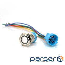 Кнопка з фіксацією 3A 220V значок Power, Blue ціна за штуку (YT-LBP-3A / 220V)