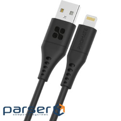 Кабель Promate USB - Lightning (M/M), 2.4 A, 2 м , PowerLink-Ai200 Black (powerlink-ai200.black)