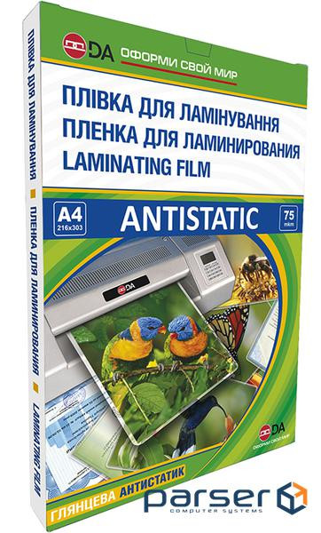 Плівка для ламінування, А4, 75 мкм, глянсова, 100 од, D&A Art Antistatic (11201011206YA) , D&A Art Antistatic (11201011206YA)