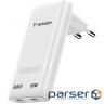 Зарядний пристрій VERBATIM Fold 'n' Go GaN 65W 2xUSB-C, PD3.0 White (32355)