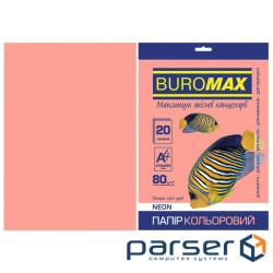 Папір Buromax А4, 80g, NEON pink, 20sh (BM.2721520-10)