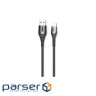 Дата кабель USB 2.0 AM to Lightning 1.0m 2A zinc alloy black XO (NB138-L-1-BK)