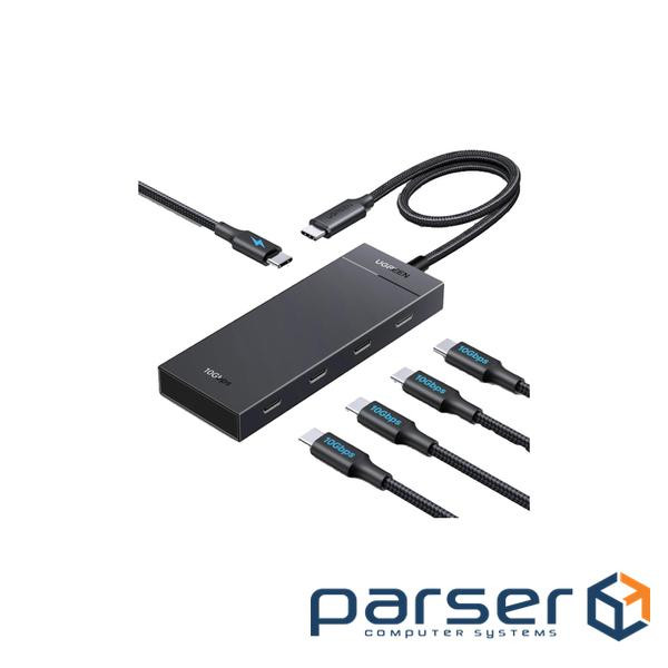 Концентратор Ugreen USB-C to 4xUSB-C 3.2 Gen2 10Gbps + PD CM806 black (55334)