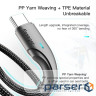 Дата кабель USB 2.0 AM to USB-C 1.0m 3A black Essager (EXCT-LS01)