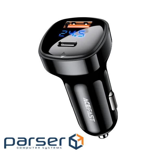 Автозаряджання 2xUSB 66W (USB-C + USB-A) B4 with digital display Acefast (6974316280392)