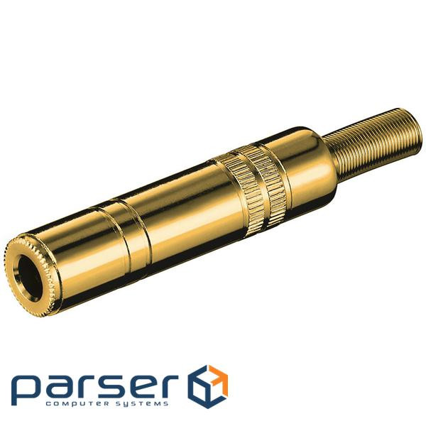 Гніздо FreeEnd-Jack 6,35мм/F Stereo Metal + CableProtect,золотистий (75.01.1072-1) (75.01.1072-1)