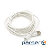 Кабель USB 2.0 (AM / Miсro 5 pin) 2,0м, білий, Пакет (05104) (05104)