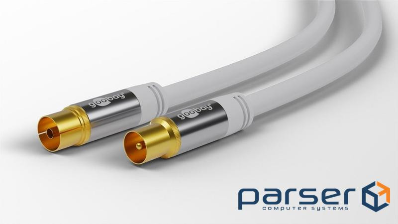 Кабель антенний-подовжувач RF:Coaxial M/F 10.0m,+M/M D=8.0mm 4xShielded(128ж) Cu,білий (75.07.0325-1 (75.07.0325-1