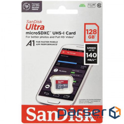 Memory card SANDISK 128GB Ultra microSD with SD Adapter (SDSQUAB-128G-GN6MN)