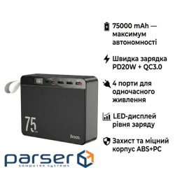 Батарея універсальна HOCO 75000 mAh Overlord PD/20W, QC/3.0/22.5W, Black (J94 / 714739)