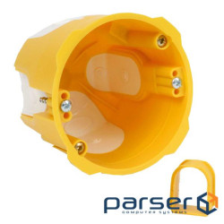 Підрозетник універсальний в пустотілі стіни, з еластичними вводами, ПВХ, жовтий, (KPRL 68-70/LD_NA) , (KPRL 68-70/LD_NA)