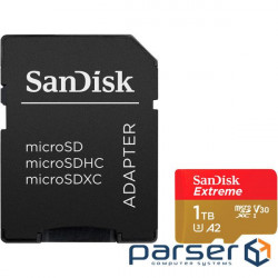 Карта пам'яті SANDISK microSDXC Extreme 1TB UHS-I U3 V30 A2 Class 10 + SD-adapter (SDSQXAV-1T00-GN6MA