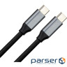 Дата кабель USB-C to USB-C 1.5m USB3.2 Gen2 100W 10GBps Nylon Vinga (VCPDCU3215)