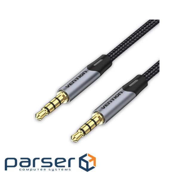 Кабель мультимедійний 3.5mm M to 3.5mm M 1.0m (4pin) gray Vention (BAQHF)