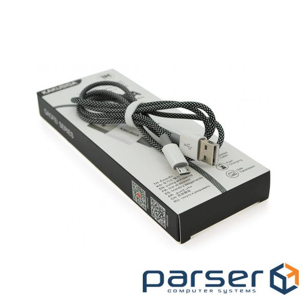 Дата кабель USB 2.0 AM to Micro 5P 1.0m KSC-723 GAOFEI Black 2.4A iKAKU (KSC-723-B)