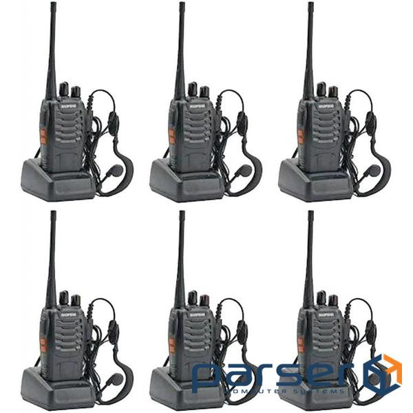 Портативна рація Baofeng BF-888S Six Pack комплект 6 шт. 