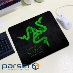 Килимок 200*240 тканинний RAZER 12, товщина 2 мм, колір Black / Green, Пакет (YT-RZ12) (YT-RZ12)