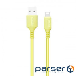 Дата кабель USB 2.0 AM to Lightning 1.0m soft silicone yellow ColorWay (CW-CBUL043-Y)