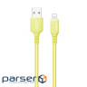 Дата кабель USB 2.0 AM to Lightning 1.0m soft silicone yellow ColorWay (CW-CBUL043-Y)