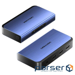 Сплітер HDMI 2.0 UHD 4K 60Hz 3D, HDCP 1x2 ports Blue Aluminum Alloy Vention (AKEL0-EU) HDMI 2.0 UHD 4K 60Hz 3D, HDCP 1x2