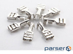 Клема F2 мама, 6.3 мм, дріт 0.5-2.5, ізол (F2 мама з силіконовим ковпачком) )