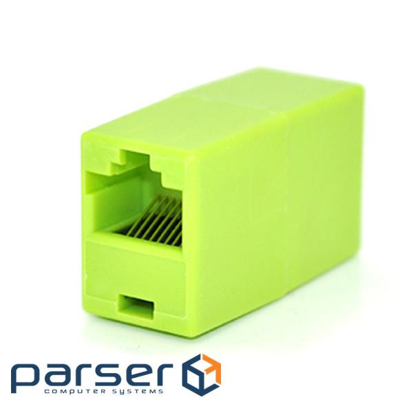 З'єднувач RJ45 8P8C мама / мама RJ45 для соединения кабеля, зеленый, Q100 (2xRJ45-GREEN)
