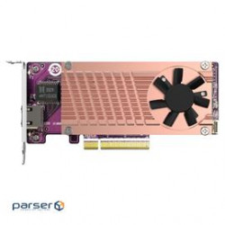 Адаптер QNAP SSD Dual PCIe NVMe M.2 2280 + BASET 10GbE (QM2-2P10G1TB)