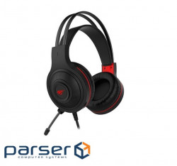 Ігрові навушники з мікрофоном HV-H2011D, RGB black/ red (25632)