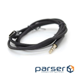 Перехідник Type-C(M) => Jack 3.5mm(M), 1м, Black, OEM (NX-KPJ / TC) , Black, OEM (NX-KPJ / TC)