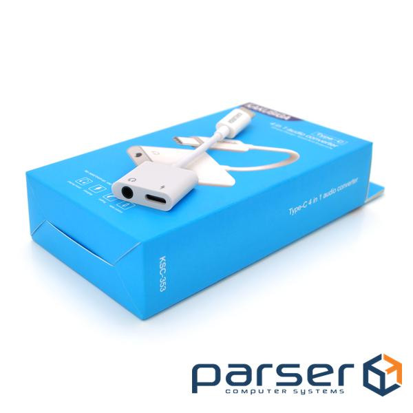 Аудіоконвертор iKAKU KSC-353 ANFENG 2 in 1 audio converter Type-C, Box (KSC-353-TC) iKAKU KSC-353 ANFENG 2 in 1 audio converter Type-C, Box (KSC-353-TC)