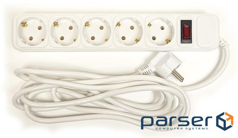 Power strip extension POWERPLANT JY-1056/ 3 White 3м (PPSA10M30S5)