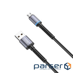 Дата кабель USB 2.0 AM to Micro 5P 1.0m 2.4A black XO (NB215-M-BK)