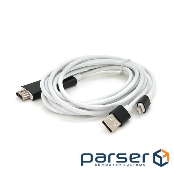 Кабель VOLTRONIC Lightning - HDMI 1.8м White (OT-7522N)