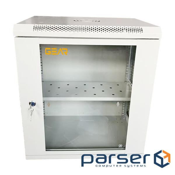 Шафа настінна GEAR 12U 19" 530x400x600 мм, + полка 19", grey (GWMSN-12U-530-400G)