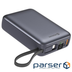 Батарея універсальна SWISSTEN 20000mAh SPACE 22/5W PD QC w/built-in cables USB-C/LIG (8595217490598)