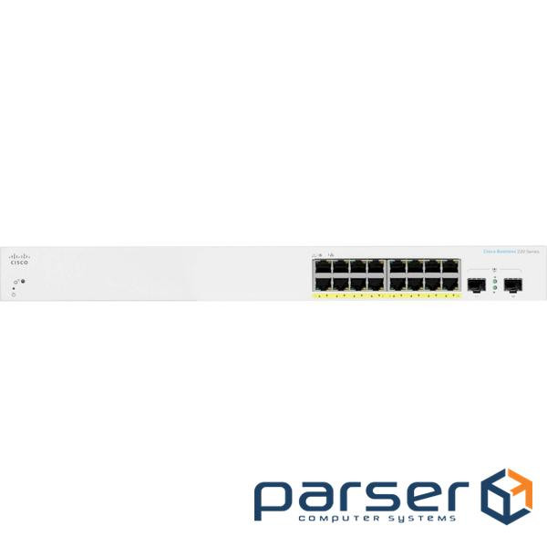 Комутатор мережевий Cisco CBS220-16P-2G-EU
