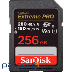 Memory card SANDISK SDXC Extreme Pro 256GB UHS-II U3 V60 Class 10 (SDSDXEP-256G-GN4IN)
