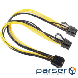 Перехідник живлення VGA 8-pin (F) - 2 x 6+2-pin VGA (M), 30 см (S0939)