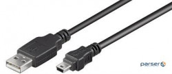 Cable USB 2.0 A -> mini 5p M/ M 1.8m, AWG24+28 2xShielded D=4.2mm (78.01.2805-250)
