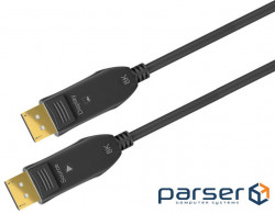 Кабель монітора-сигнальний DisplayPort M/M 10.0m,v2.0 8K@60Hz Hybrid Optical AOC,чорний (75.06.4866-