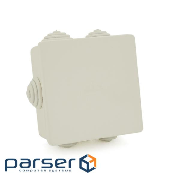 Коробка розподільна, СOURBI 80х80х40 біла з кабельними вводами, IP54 (негорюча) (32-21022-808) ) (32-21022-808)