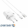 Мережевий зарядний пристрій HOCO C12Q Smart QC3.0 charger set(Type-C) 18W White (6931474716309) HOCO C12Q Smart QC3.0 charger set(Type-C) 18W White (6931474716309)