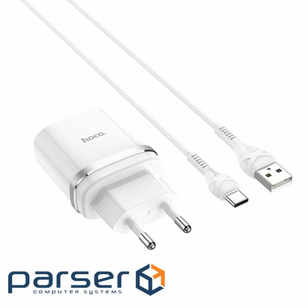 Мережевий зарядний пристрій HOCO C12Q Smart QC3.0 charger set(Type-C) 18W White (6931474716309) HOCO C12Q Smart QC3.0 charger set(Type-C) 18W White (6931474716309)