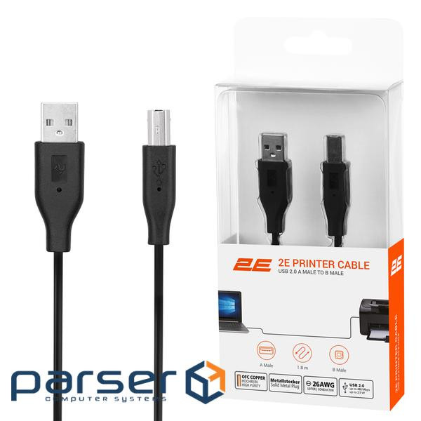 Кабель для принтера USB 2.0 AM/BM 1.8m 2E (2E-W-3169m1.8)