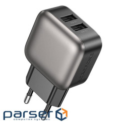 Зарядний пристрій BOROFONE 2xUSB BAS51A black (6941991116100)