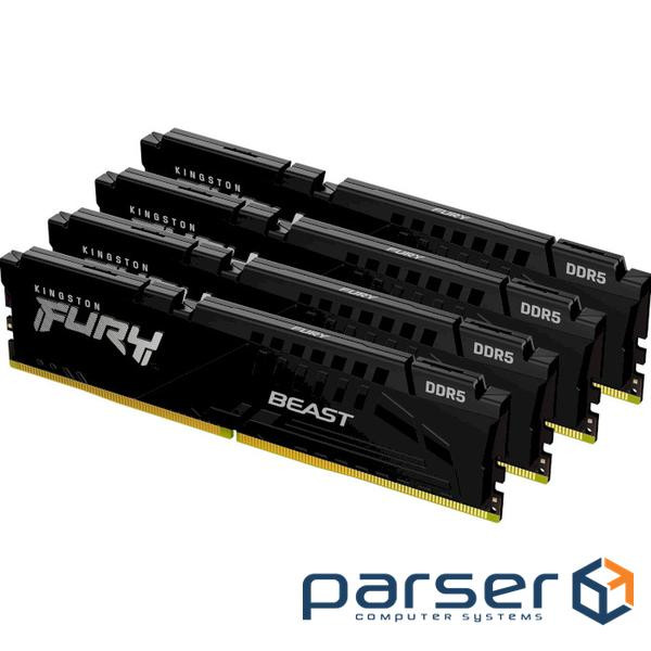 Модуль пам'яті KINGSTON FURY Beast Black DDR5 5600MHz 128GB Kit 4x32GB (KF556C40BBK4-128)