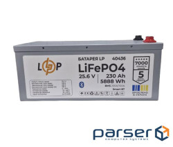 Акумулятор LP LiFePO4 25,6V - 230 Ah (5888Wh) (BMS 200A/100А) металл Smart BT (40436)